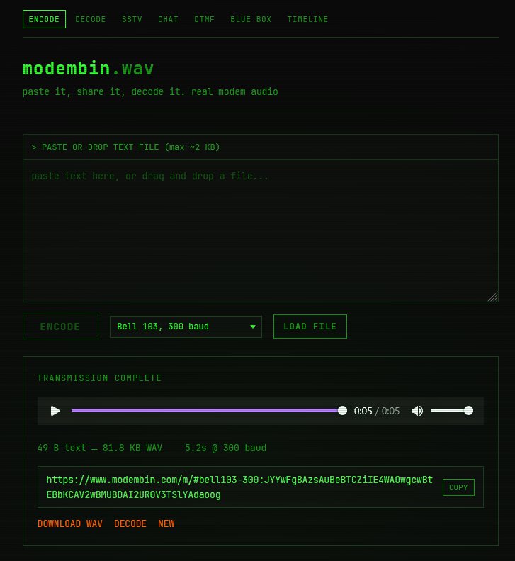 Text zu Modem Sound